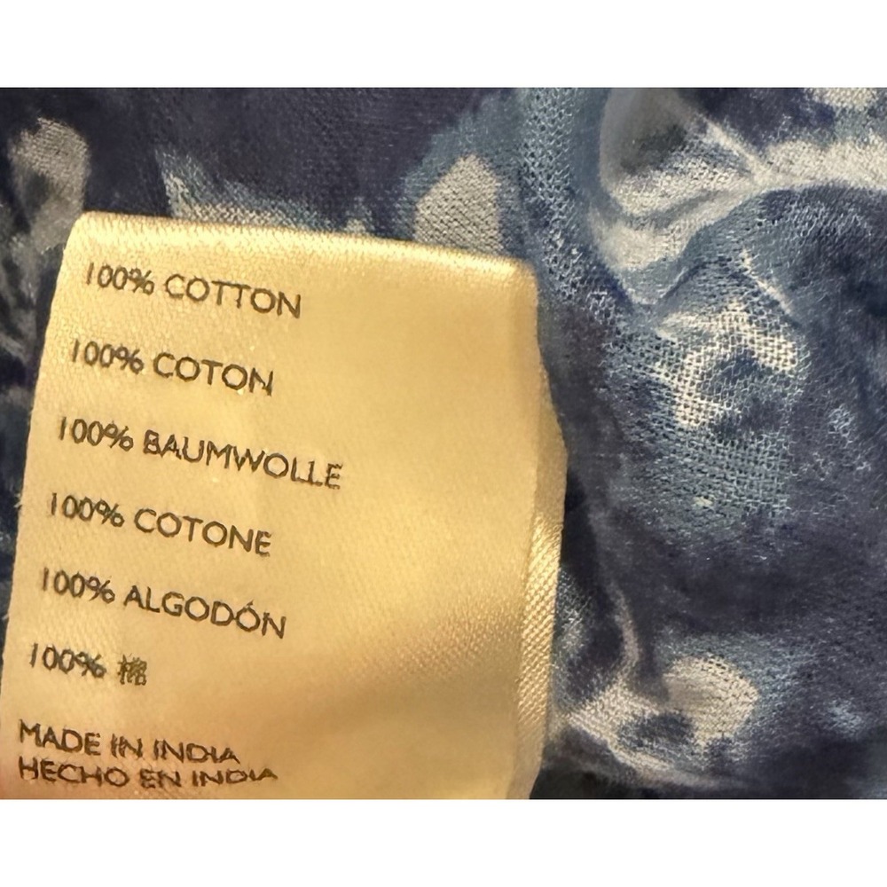 We The Free Blue Floral Peasant Top Medium Oversized Boho Button Front Stitching - Picture 16 of 16